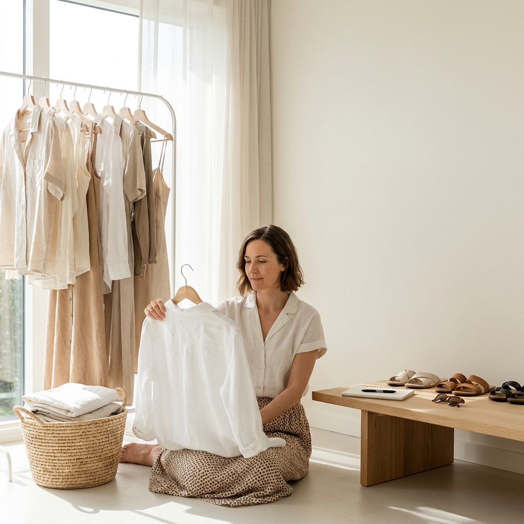Sunday outfit planning for the week: a simple summer outfit prep routine (women 35+)